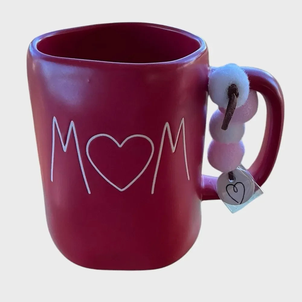 Rae Dunn MOM Red Mug Heart Charm 2024 Release NWT
